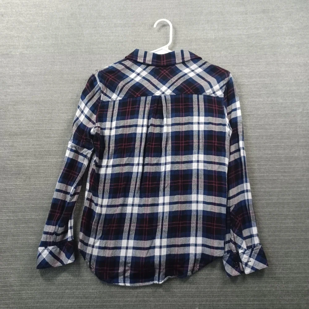 Rails Flannel Shirt Women XS Black Plaid Brushed Surface Soft Lightweight Casual